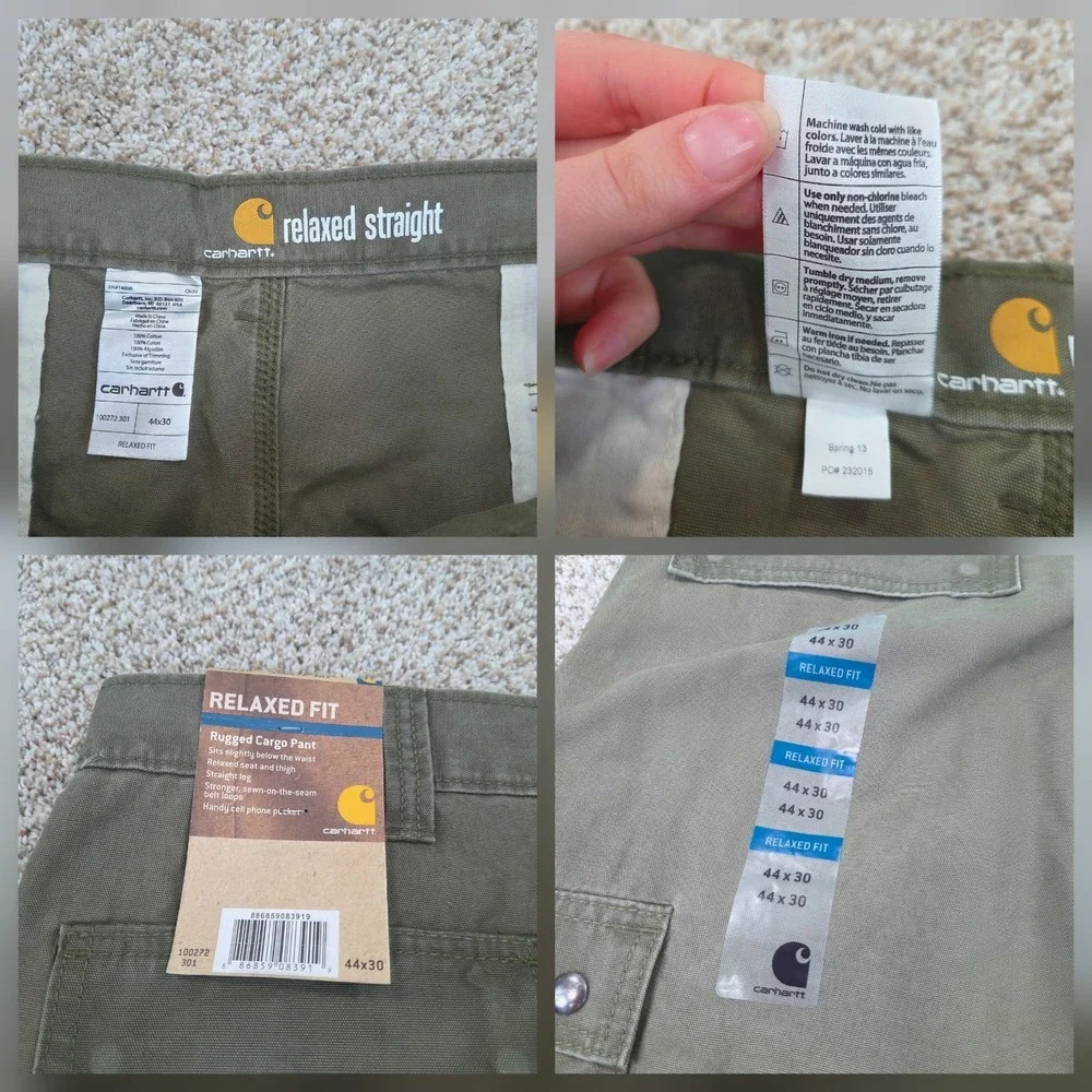 Carhartt Rugged Cargo Pants Mens 44x30 Moss Green 100272 301 Relaxed Fit Work